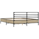 sengestel 160x200 cm konstrueret træ og metal sonoma-eg