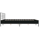 sengestel 200x200 cm konstrueret træ og metal sort