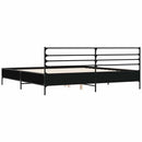 sengestel 200x200 cm konstrueret træ og metal sort