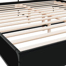 sengestel 200x200 cm konstrueret træ og metal sort