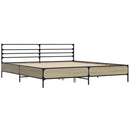 sengestel 200x200 cm konstrueret træ og metal sonoma-eg