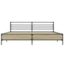sengestel 200x200 cm konstrueret træ og metal sonoma-eg