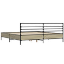 sengestel 200x200 cm konstrueret træ og metal sonoma-eg
