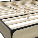 sengestel 200x200 cm konstrueret træ og metal sonoma-eg