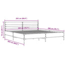 sengestel 200x200 cm konstrueret træ og metal sonoma-eg