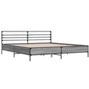 sengestel 200x200 cm konstrueret træ og metal grå sonoma-eg