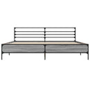 sengestel 200x200 cm konstrueret træ og metal grå sonoma-eg