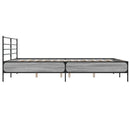 sengestel 200x200 cm konstrueret træ og metal grå sonoma-eg