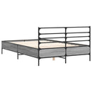 sengestel 120x190 cm konstrueret træ og metal grå sonoma-eg