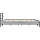 sengestel 135x190 cm konstrueret træ og metal grå sonoma-eg