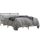 sengestel 140x190 cm konstrueret træ og metal sonoma-eg