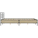 sengestel 140x190 cm konstrueret træ og metal sonoma-eg