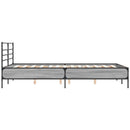 sengestel 140x190 cm konstrueret træ og metal grå sonoma-eg