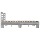 sengestel 150x200 cm konstrueret træ og metal grå sonoma-eg