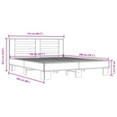 sengestel 150x200 cm konstrueret træ og metal grå sonoma-eg