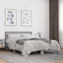 sengestel 120x200 cm konstrueret træ og metal grå sonoma-eg