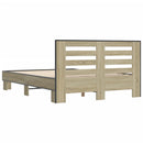 sengestel 140x190 cm konstrueret træ og metal sonoma-eg