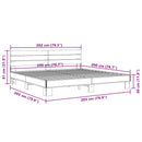 sengestel 200x200 cm konstrueret træ og metal sort