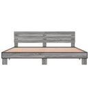 sengestel 200x200 cm konstrueret træ og metal grå sonoma-eg