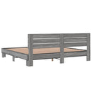 sengestel 200x200 cm konstrueret træ og metal grå sonoma-eg