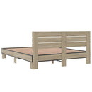 sengestel 150x200 cm konstrueret træ og metal sonoma-eg