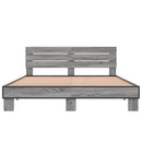 sengestel 150x200 cm konstrueret træ og metal grå sonoma-eg