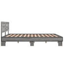 sengestel 150x200 cm konstrueret træ og metal grå sonoma-eg