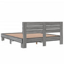 sengestel 150x200 cm konstrueret træ og metal grå sonoma-eg