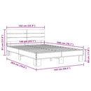 sengestel 140x200 cm konstrueret træ og metal sonoma-eg