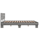 sengestel 120x200 cm konstrueret træ og metal grå sonoma-eg