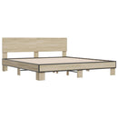 sengestel 200x200 cm konstrueret træ og metal sonoma-eg
