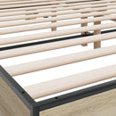 sengestel 200x200 cm konstrueret træ og metal sonoma-eg