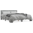 sengestel 150x200 cm konstrueret træ og metal grå sonoma-eg