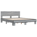 sengestel 150x200 cm konstrueret træ og metal grå sonoma-eg