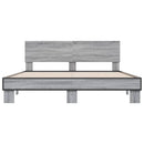 sengestel 150x200 cm konstrueret træ og metal grå sonoma-eg