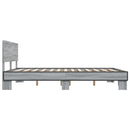 sengestel 150x200 cm konstrueret træ og metal grå sonoma-eg