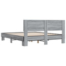 sengestel 150x200 cm konstrueret træ og metal grå sonoma-eg
