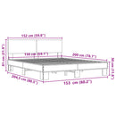 sengestel 150x200 cm konstrueret træ og metal grå sonoma-eg