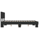 sengestel 120x200 cm konstrueret træ og metal sort
