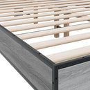 sengestel 120x200 cm konstrueret træ og metal grå sonoma-eg