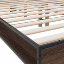 sengestel 120x200 cm konstrueret træ og metal brun egetræ