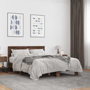 sengestel 120x200 cm konstrueret træ og metal brun egetræ