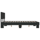 sengestel 120x190 cm konstrueret træ og metal sort