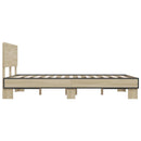 sengestel 135x190 cm konstrueret træ og metal sonoma-eg
