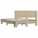 sengestel 135x190 cm konstrueret træ og metal sonoma-eg