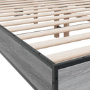 sengestel 135x190 cm konstrueret træ og metal grå sonoma-eg