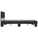 sengestel 140x190 cm konstrueret træ og metal sort