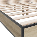 sengestel 140x190 cm konstrueret træ og metal sonoma-eg