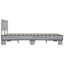 sengestel 140x190 cm konstrueret træ og metal grå sonoma-eg