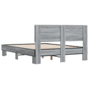 sengestel 140x190 cm konstrueret træ og metal grå sonoma-eg